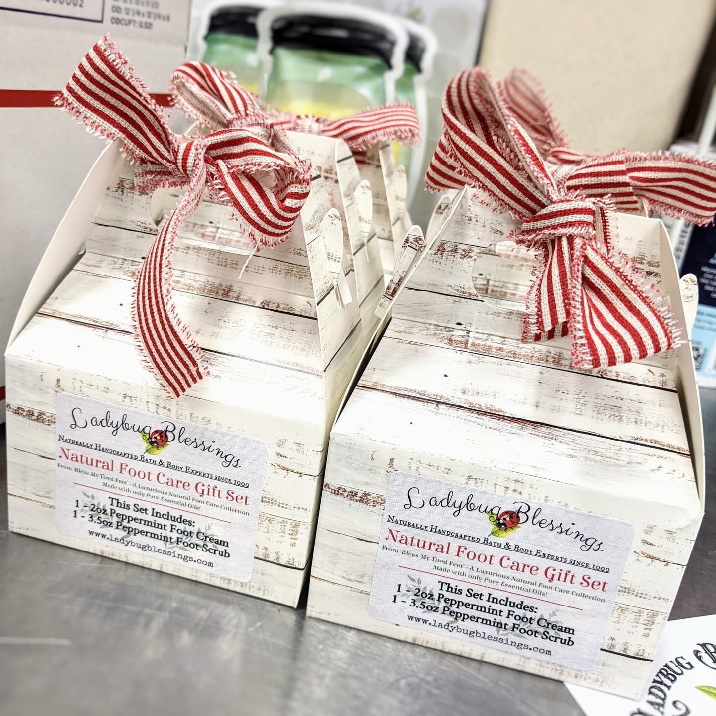 Natural Foot Care Peppermint Cream & Scrub Mini Gift Box Sets