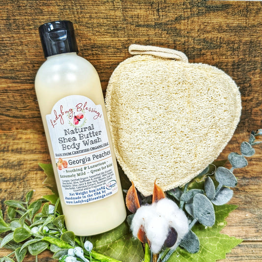 Shea Butter Body Wash & Loofah Scrubber Sets