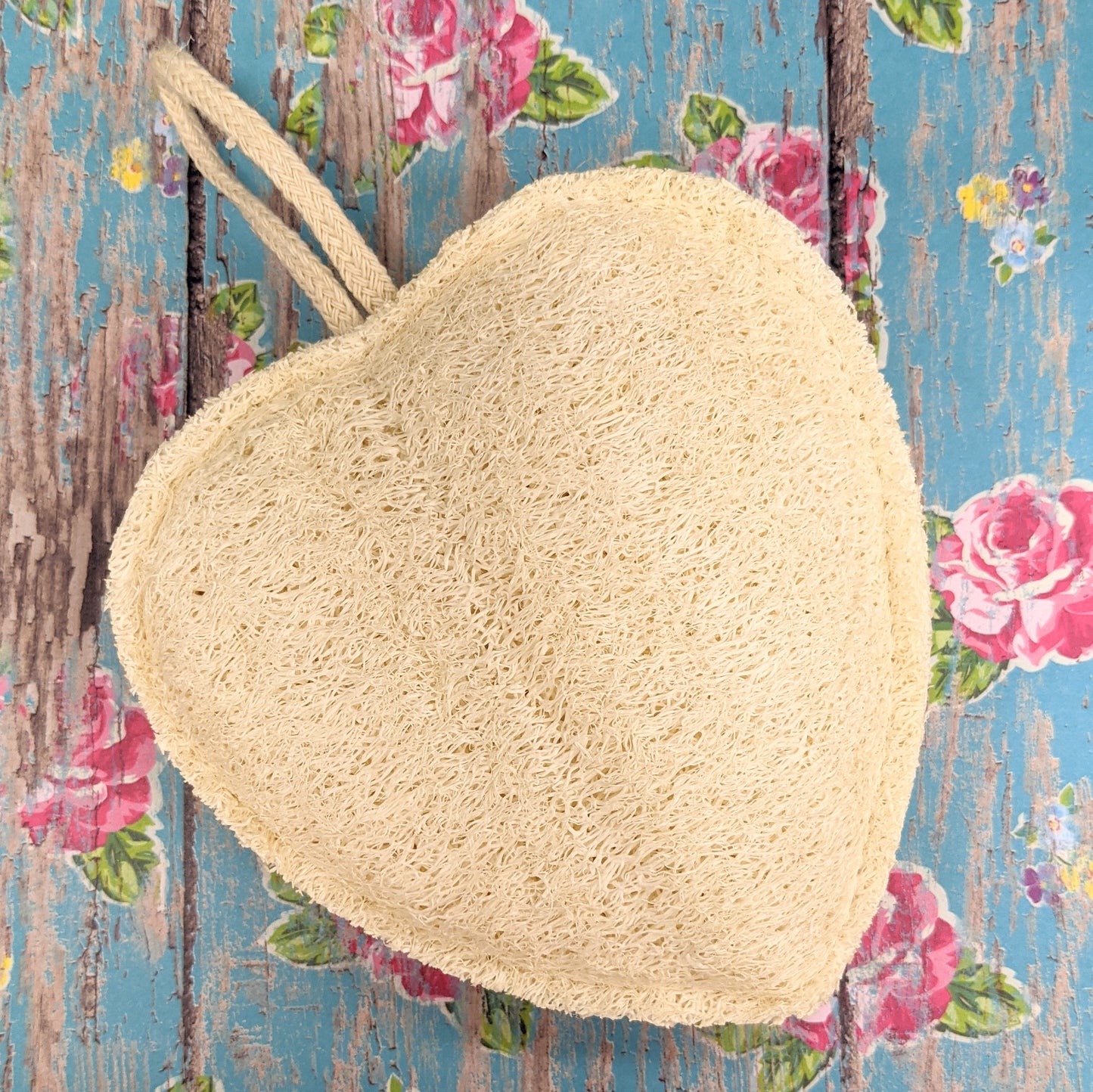 Heart-Shaped Loofah Sponge Scrubber - 5"x4.5"