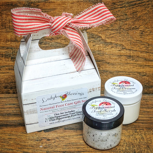 Natural Foot Care Peppermint Cream & Scrub Mini Gift Box Sets