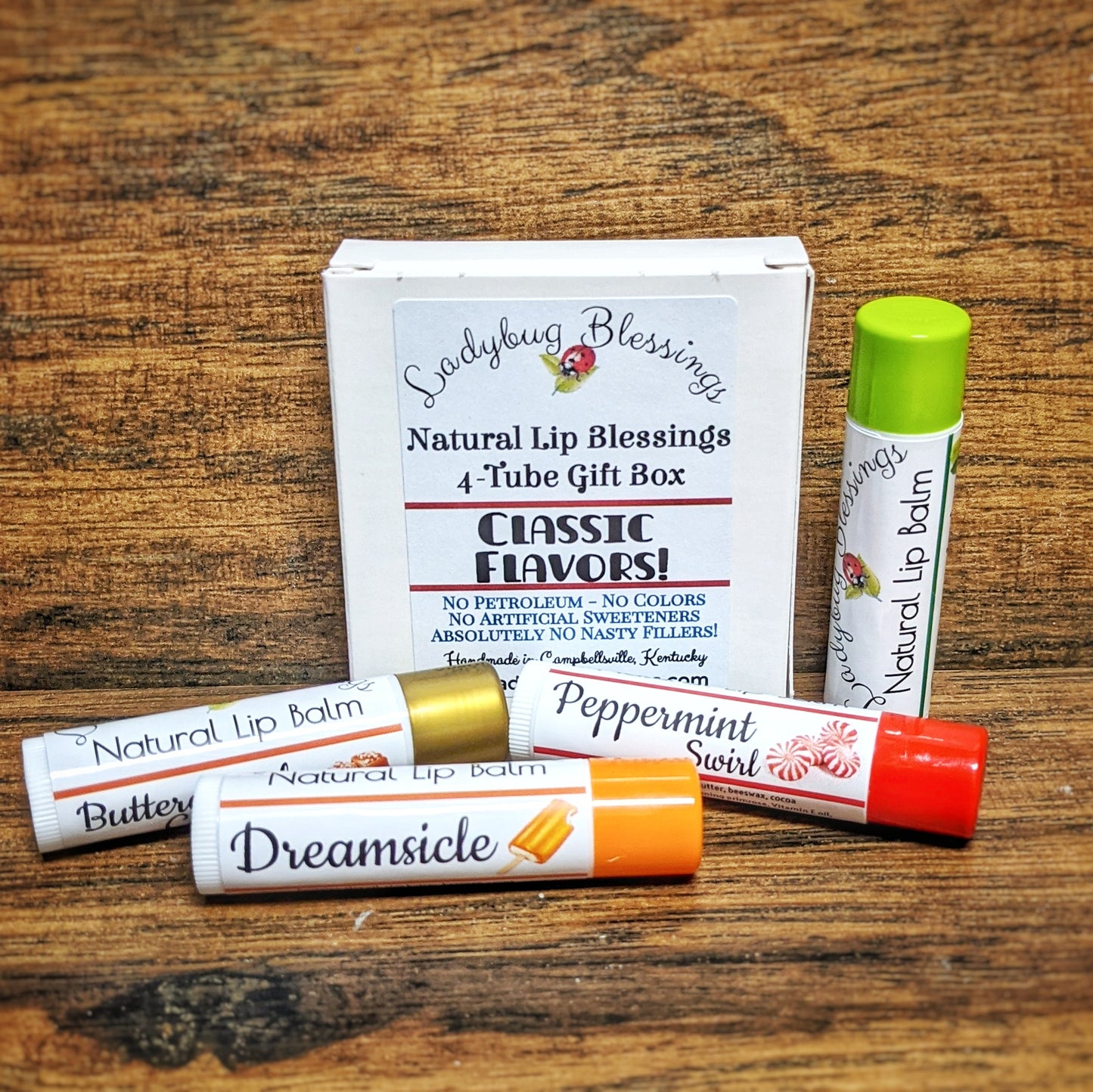 Natural Lip Blessings Gift Boxes - 4 Lip Balms