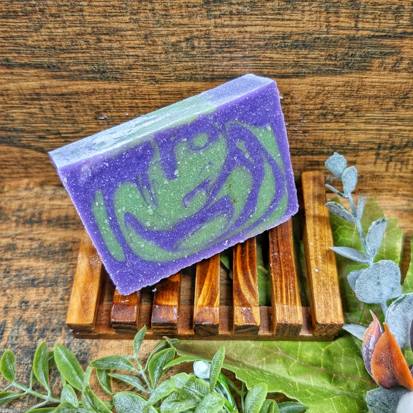 Handcrafted Soap & Wooden Soap Dish Set