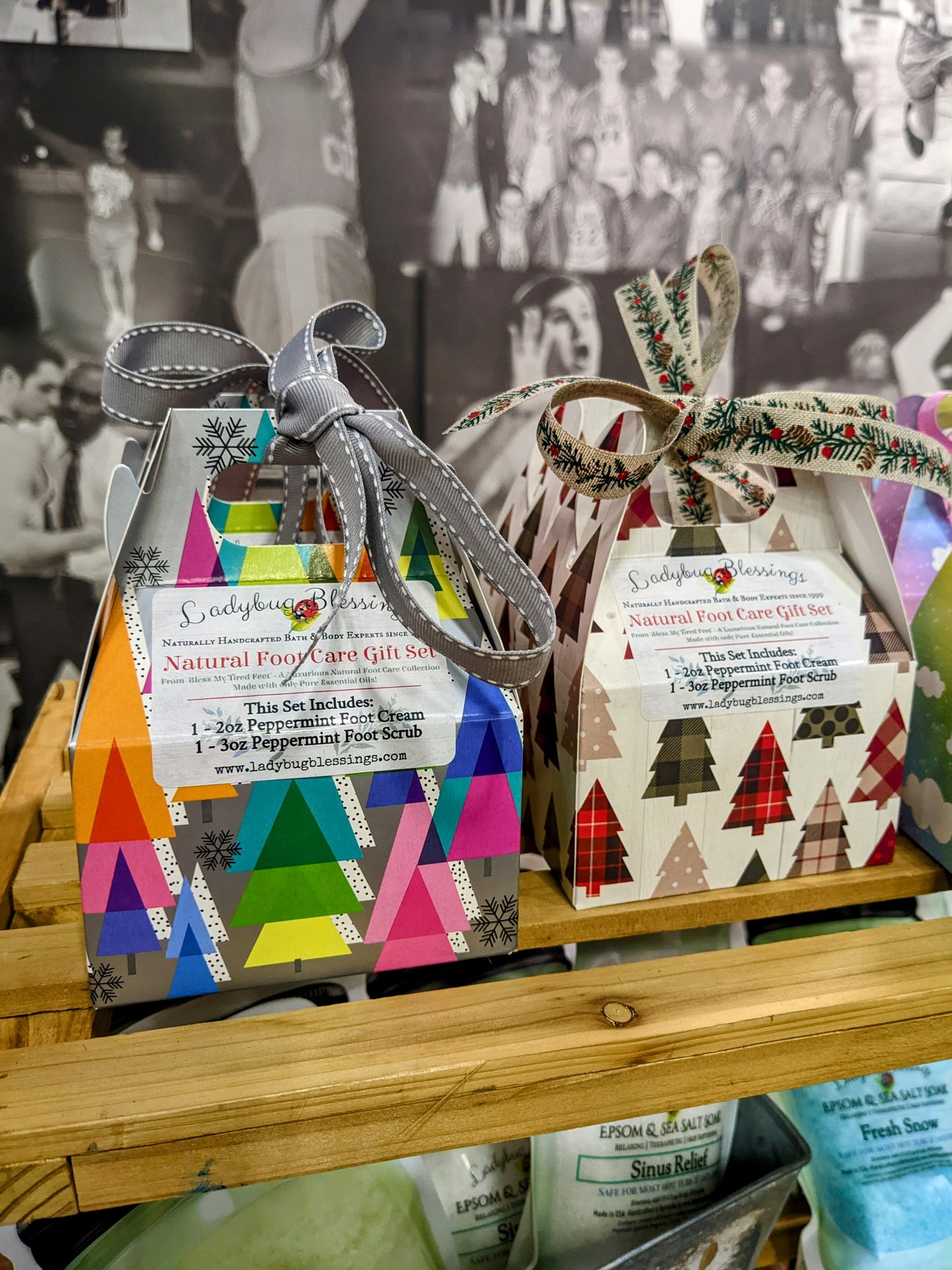 Natural Foot Care Peppermint Cream & Scrub Mini Gift Box Sets