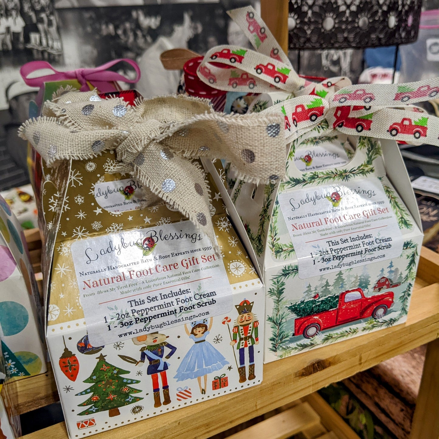 Natural Foot Care Peppermint Cream & Scrub Mini Gift Box Sets