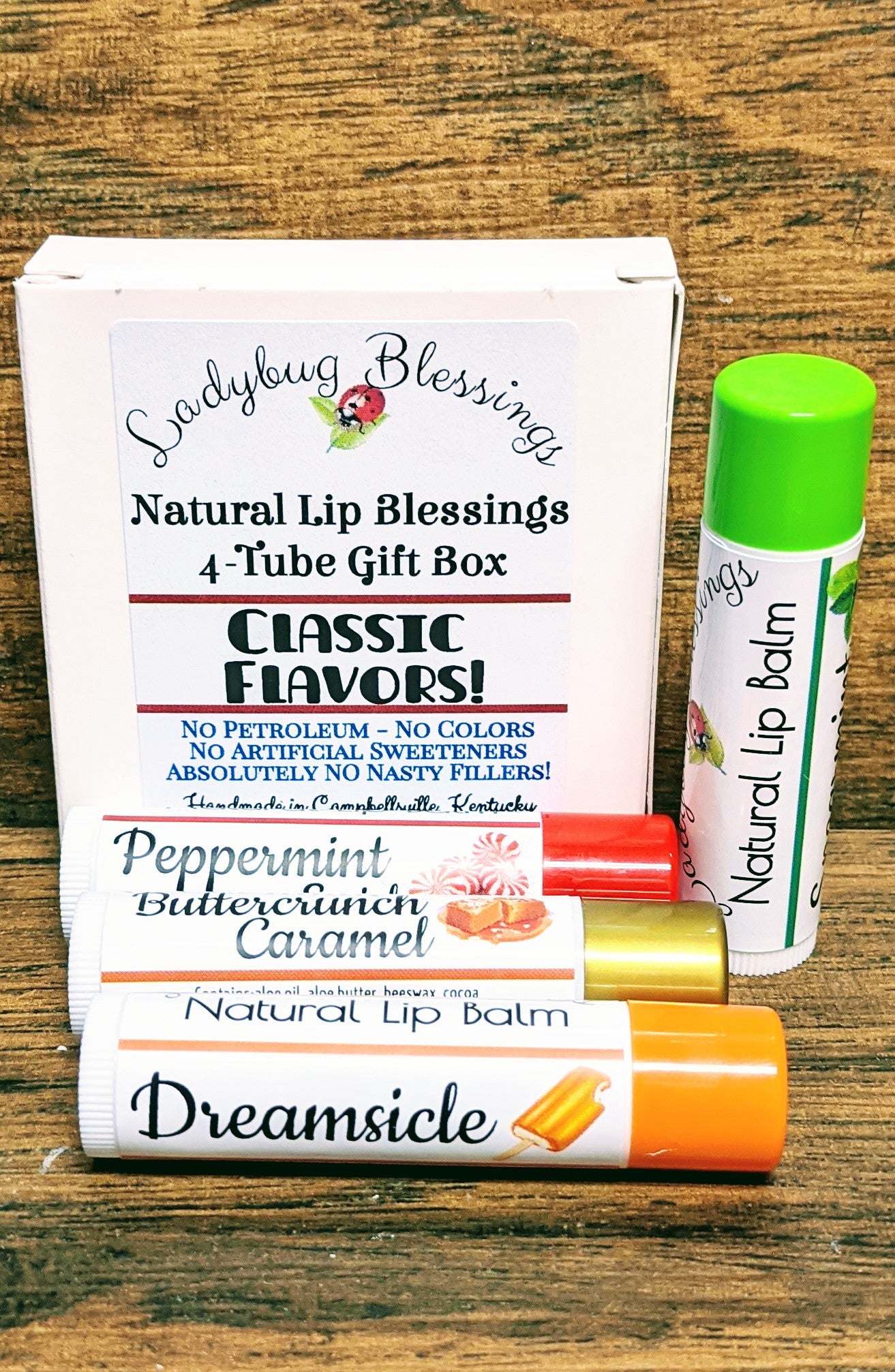 Natural Lip Blessings Gift Boxes - 4 Lip Balms