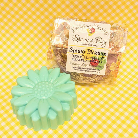 Spring Blessings! Shea Butter Flower Loofah Soap