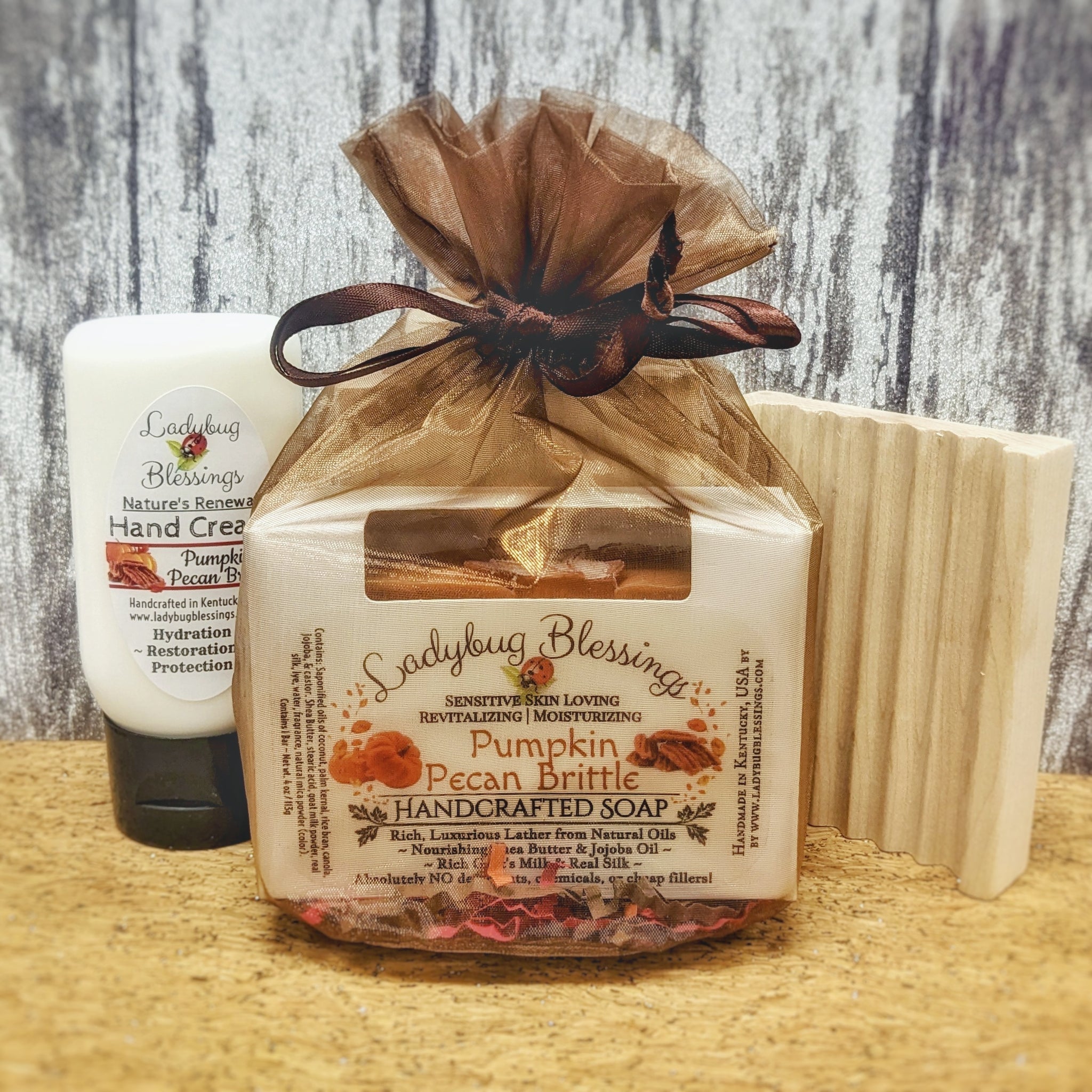 *NEW* Handcrafted Soap, Hand Cream, & Wooden Soap Dish Set